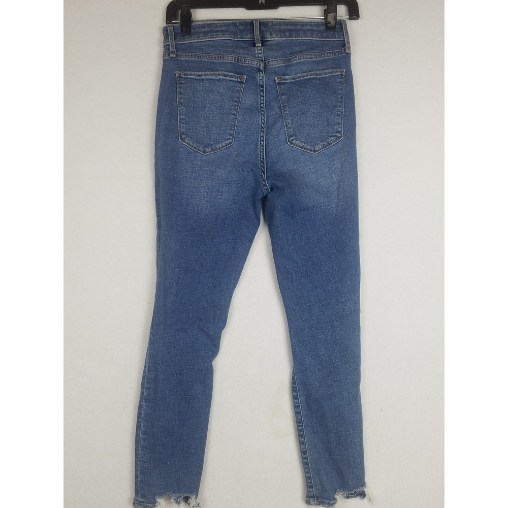 Abercrombie Fitch Jeans Womens SZ 27/4 Blue Skinny Ankle High Rise Distressed - Picture 2 of 12